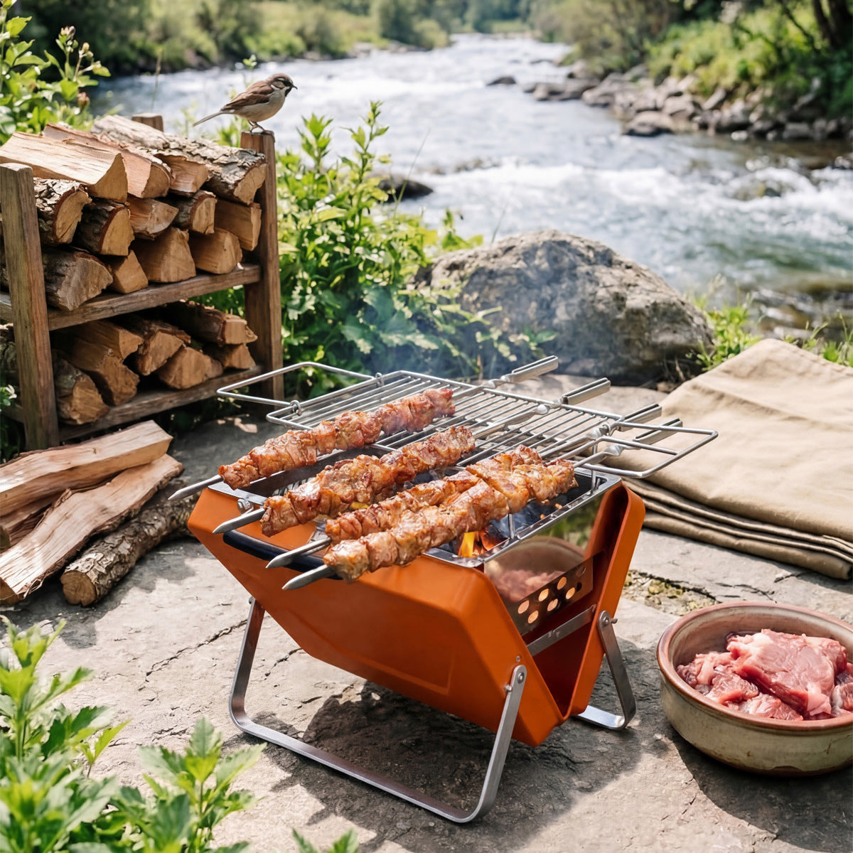 Portatif Taşınabilir Mini Mangal BBQ