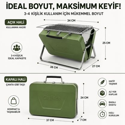 Portatif Taşınabilir Mini Mangal BBQ